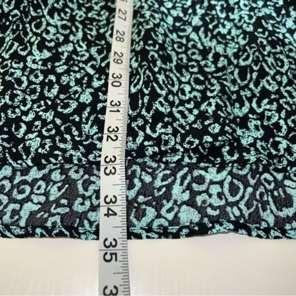 Zara Green & Black Leopard Print Long-Sleeve Wrap Dress Womens Size Large - Picture 10 of 12